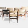 Sæt på syv spisestole i teak og bøg, 1950-60’erne — billede 3