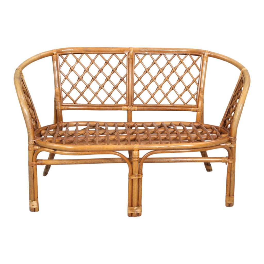 Bambusmøblement, 1980’erne – sofa, lænestole og sofabord