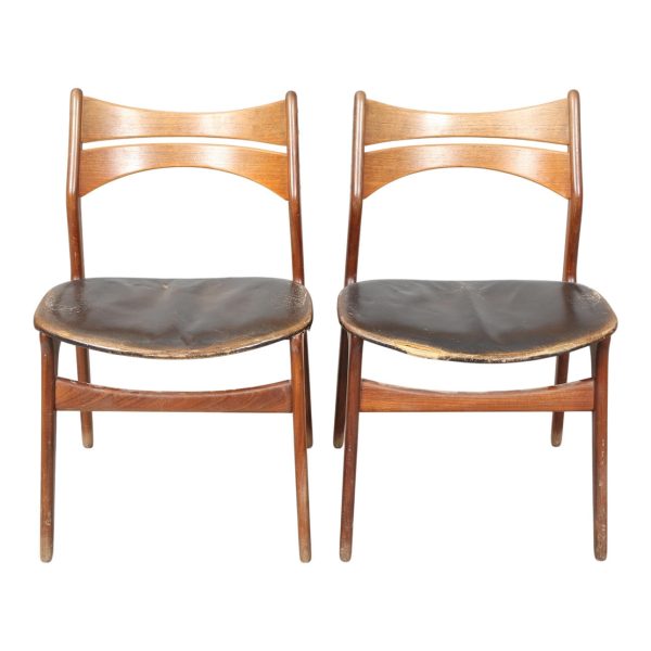 Erik Buch stole, model 310 – teak med sort læder