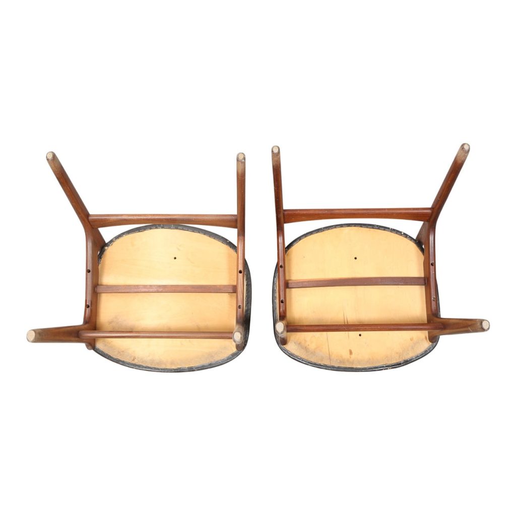 Erik Buch stole, model 310 – teak med sort læder