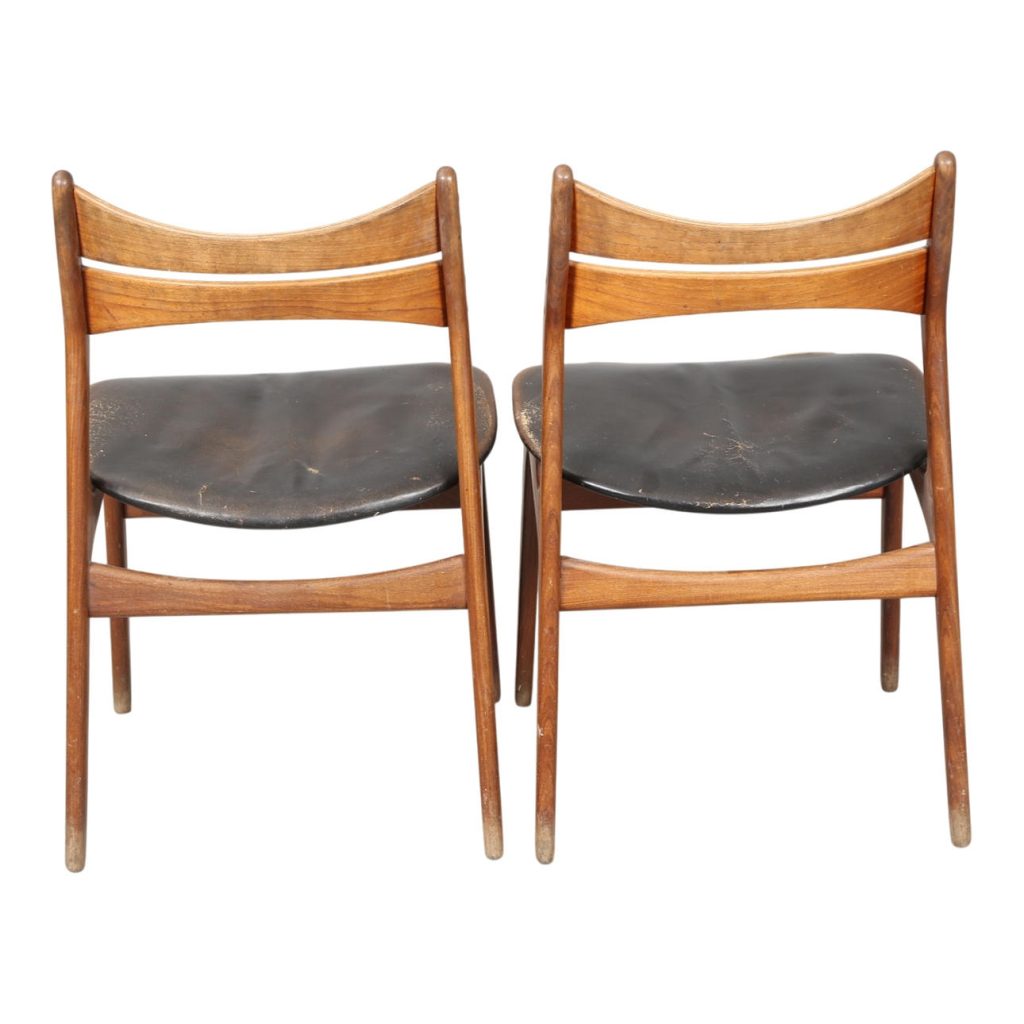 Erik Buch stole, model 310 – teak med sort læder
