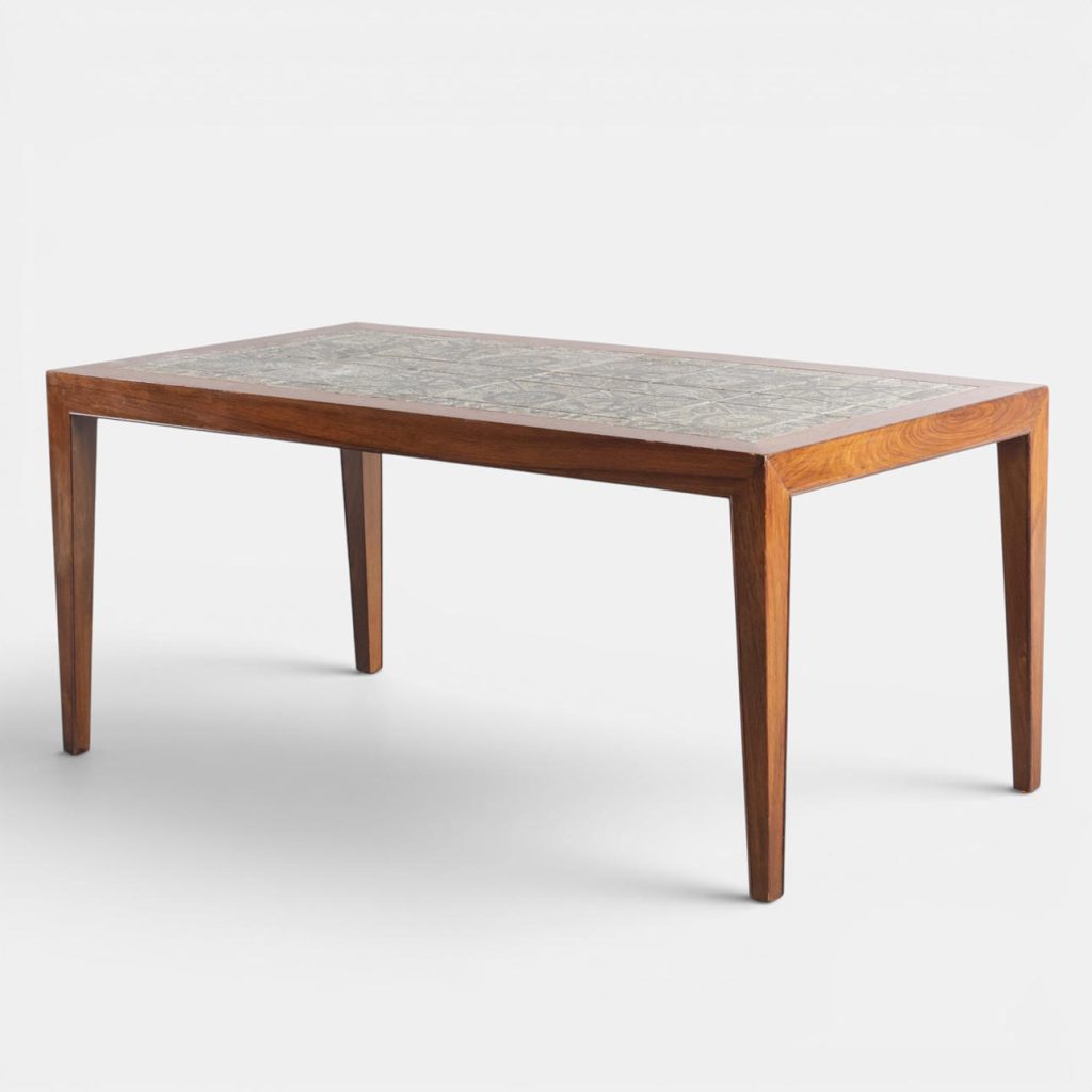 Sofabord i palisander med Royal Copenhagen fliser, Severin Hansen Jr.