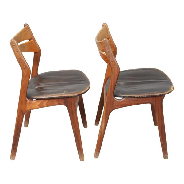 Erik Buch stole, model 310 – teak med sort læder