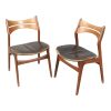 Erik Buch stole, model 310 – teak med sort læder