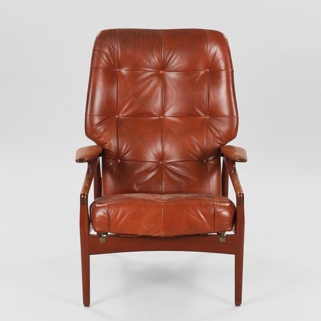 John Boné John Boné lænestol i teak og læder, 1960’erne — billede 6