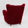 Overpolstret lænestol, bøg og velour, 1940-50 — billede 5