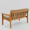 Sæt af to-personers sofa og en lænestol, massivt egetræ og stribet tekstil, dansk møbelproducent, 1950/60’erne, (2). — billede 10