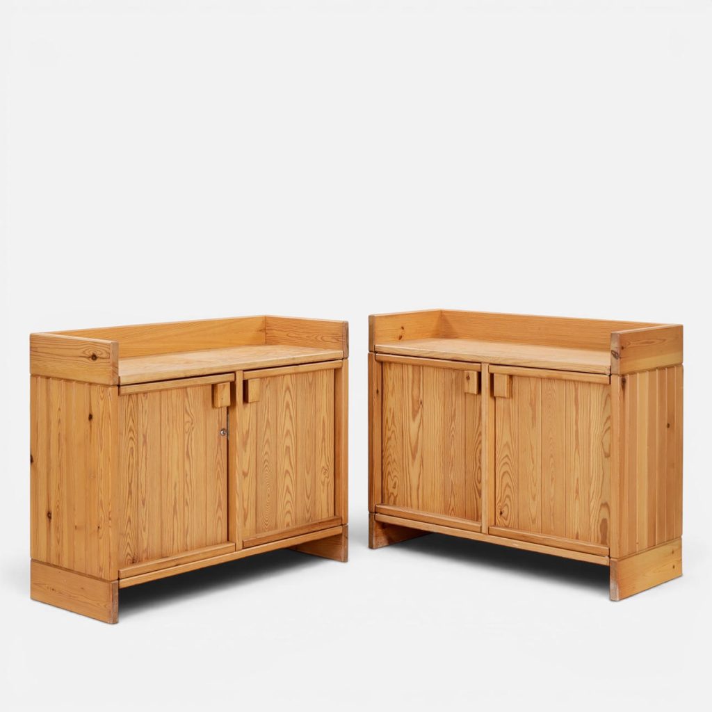 Pair of pine sideboards with doors, Scandinavian furniture manufacturer, 1970s, (2). — billede 2