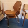 Fem stabelstole i teak