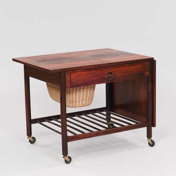Fritstående sybord af palisander med klap, ML Møbler, No 60. 1950-60’erne, Danmark.