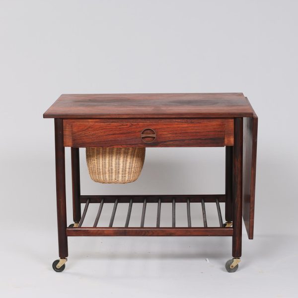 Fritstående sybord af palisander med klap, ML Møbler, No 60. 1950-60’erne, Danmark.