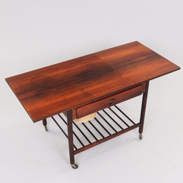Fritstående sybord af palisander med klap, ML Møbler, No 60. 1950-60’erne, Danmark.